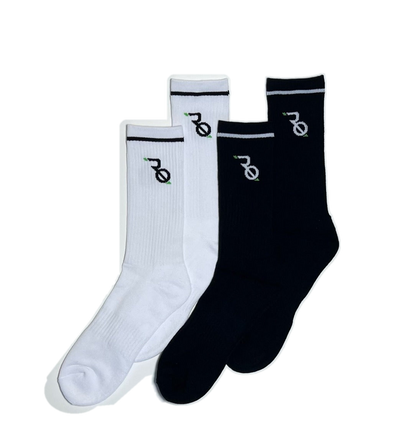 Athletic Socks black and white pairs on transparent background