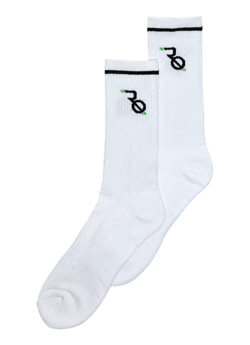 Refined Qualities white athletic socks on a clean transparent background
